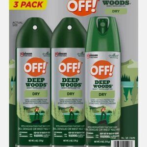 Off Deep Woods Dry Insect Mosquito Repellent set of 3 pack